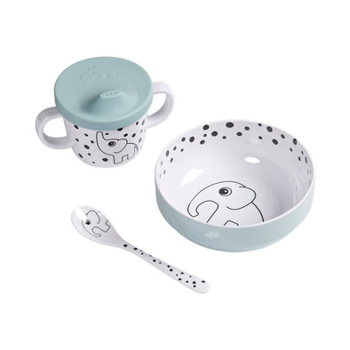 First Meal Set, Happy Dots, Blue