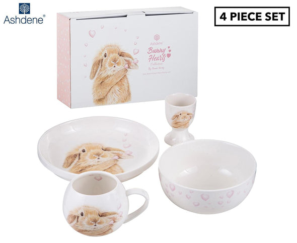 Bunny Hearts Ceramic - 4 Piece Kids Set