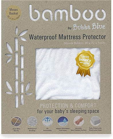 Bamboo White Moses Basket Waterproof Mattress Protector