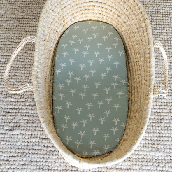 Moses Basket Fitted Sheet - Sage Palms