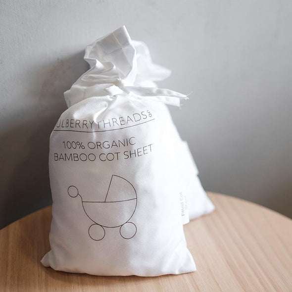 Cot Sheet Organic Bamboo - White