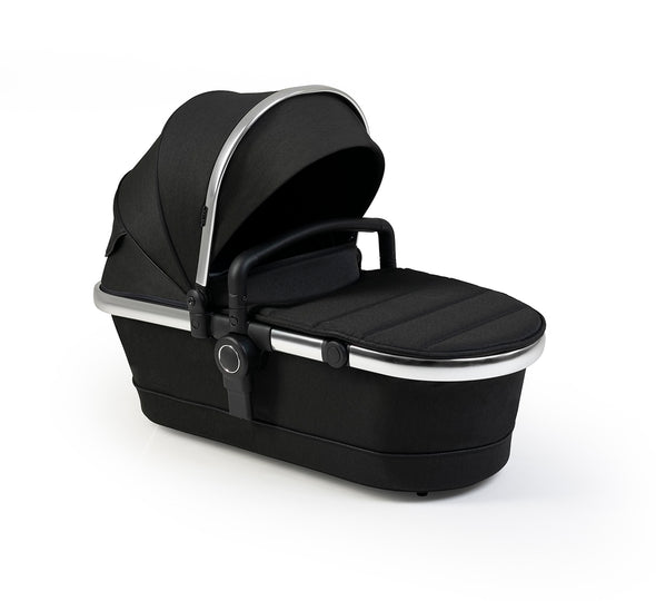 Peach Carrycot  Fabric - Black Twill