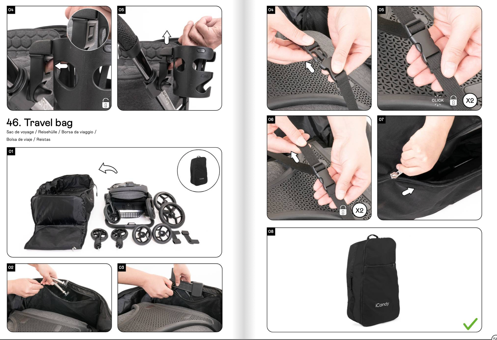 Icandy peach travel bag for sale clearance