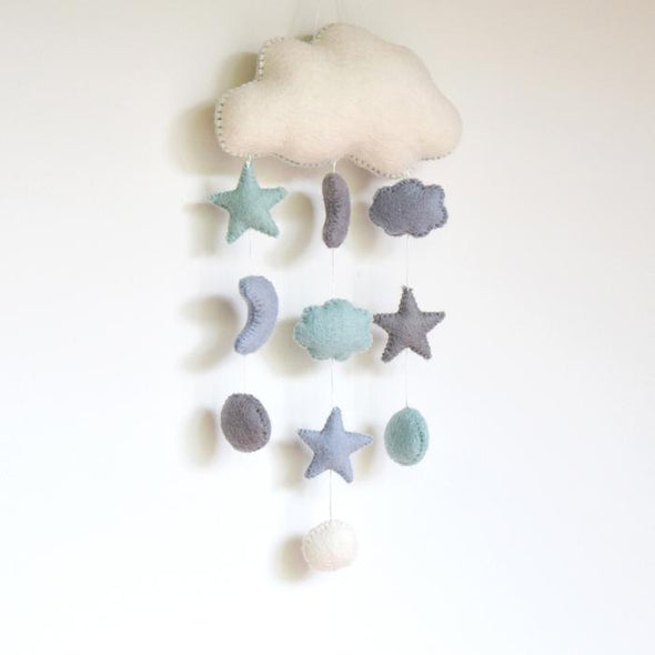 Cloud Nursery Mobile - Sweet Dreams Blue (small)