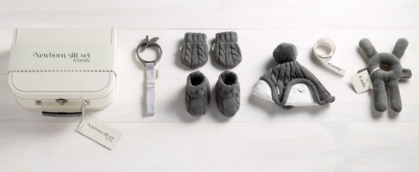 Newborn Gift Set Cosy Cable - Dark Grey