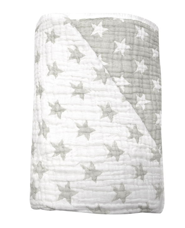 Spotty Giraffe - Muslin Quilt 6 layer, Grey