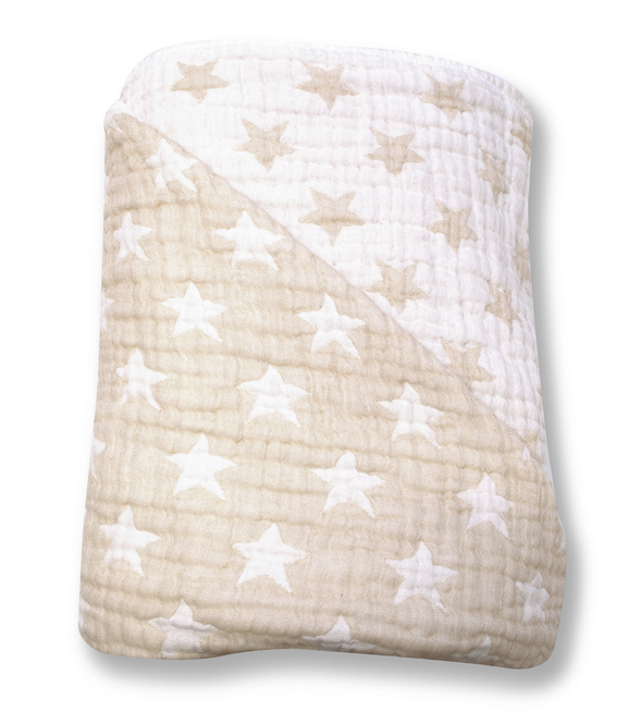 Spotty Giraffe - Muslin Quilt 6 layer, Latte