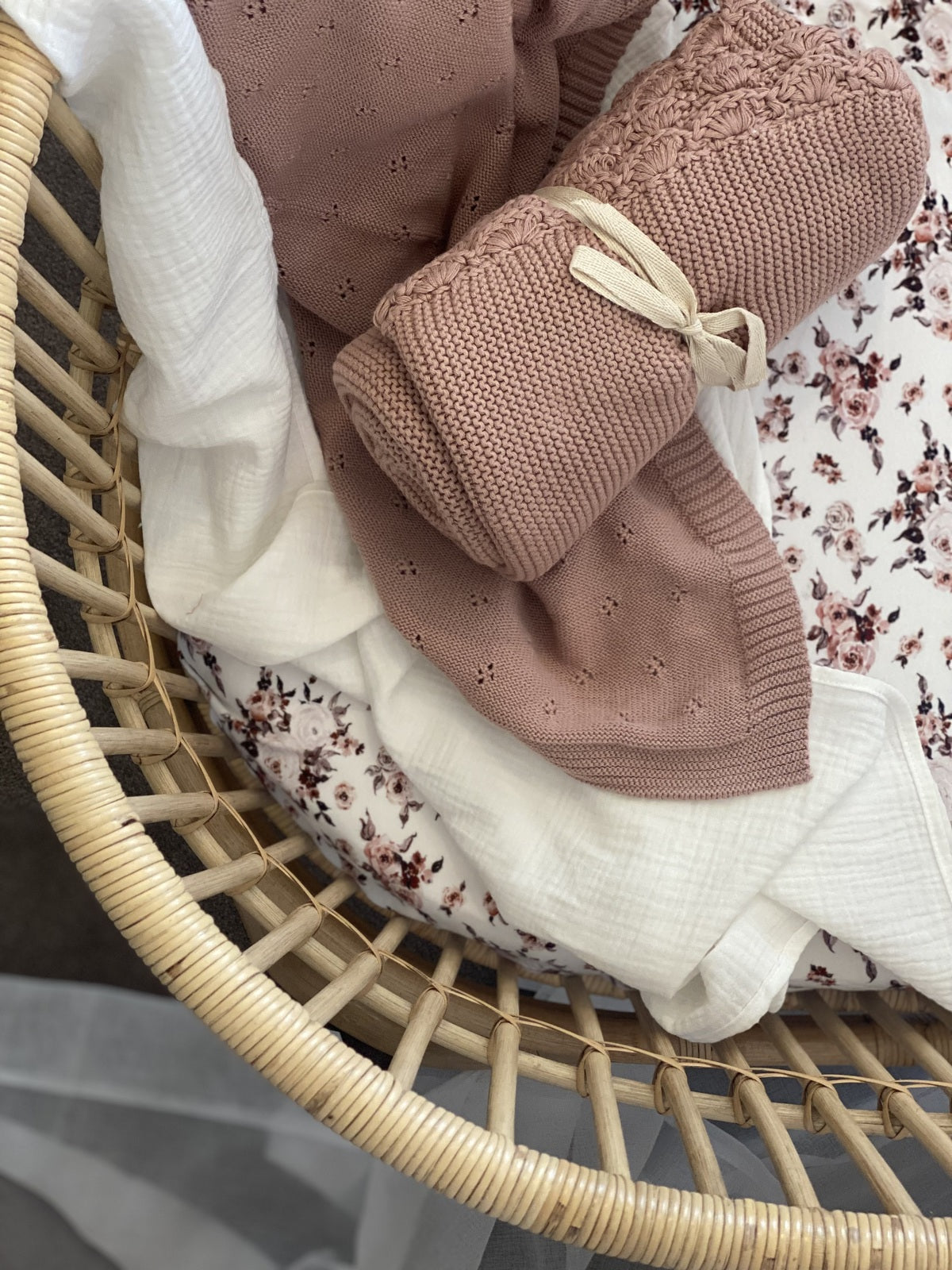 Shell Baby Blanket - Blush