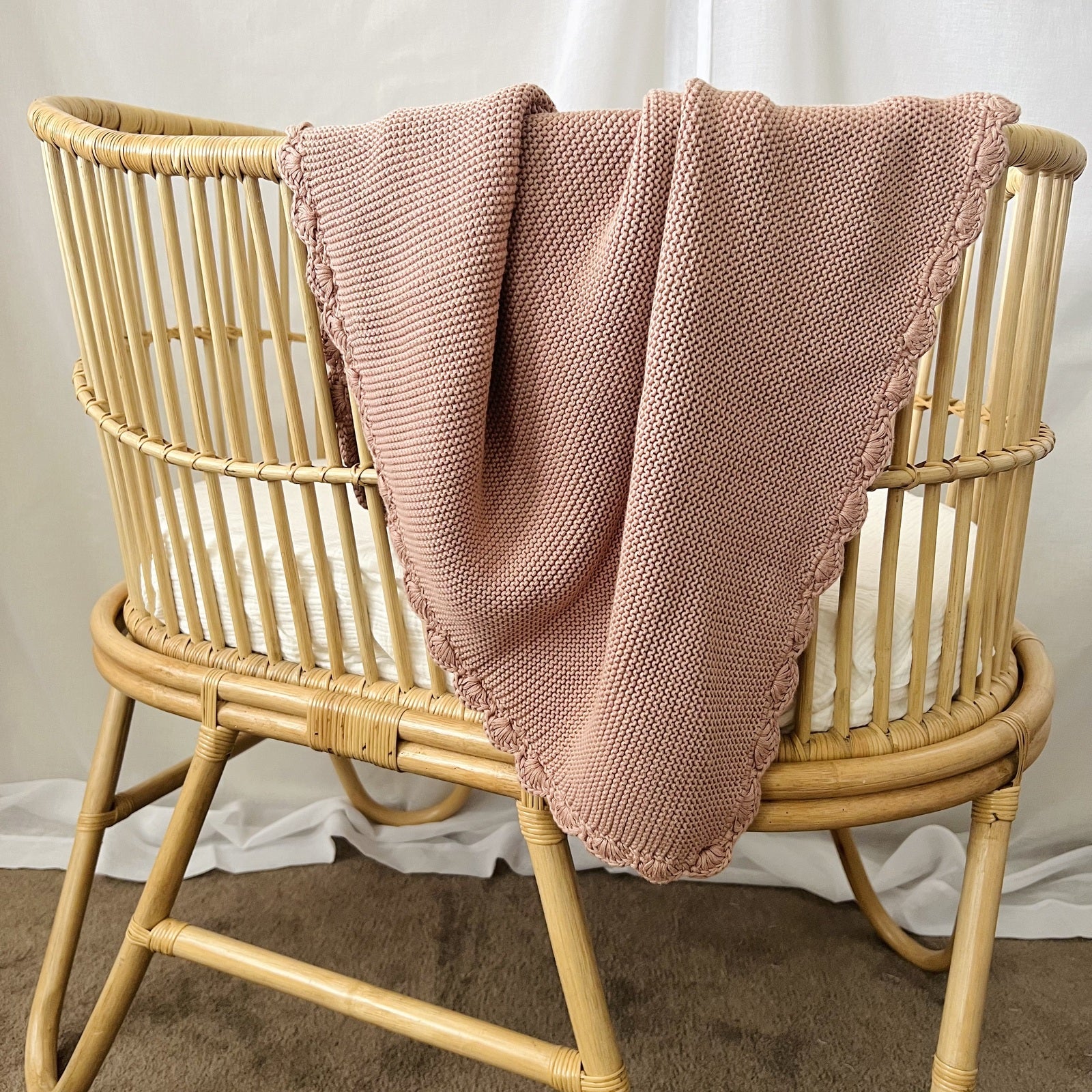Shell Baby Blanket - Blush